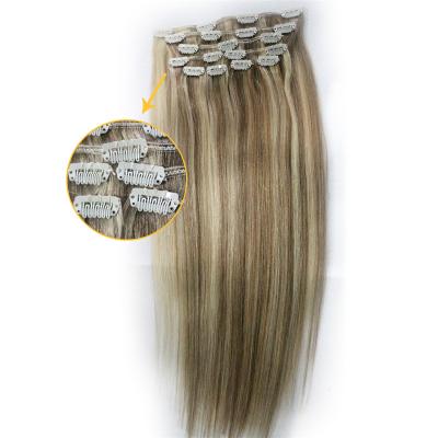 China Wholesale Real Straight European Straight Clip In Hair Pieces 100% Seamless Pulled Remy Hair Double Ended Hair Extensions For White Woman for sale