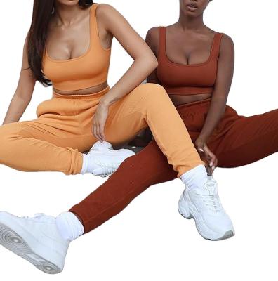 China Wholesale Anti-Static Women's Yoga Wear Two Piece Summer Jogging 2 Piece Sportswear Set for sale