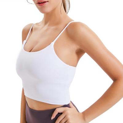 China Wholesale Breathable Women's Sports Bra Fitness Exercise Shirt Yoga Beauty Padded Running Tank Top for sale