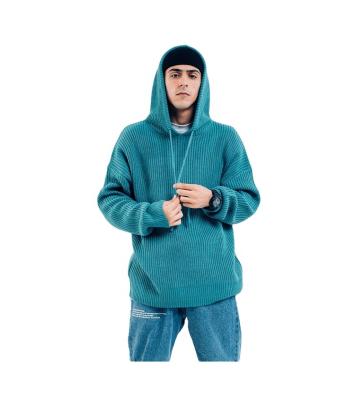 China New Fashion Autumn and Winter Men's Hoodie Anti-wrinkle Brand Solid Color Loose Knitted Hooded Sweater Men's Hoodie for sale