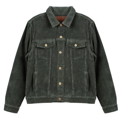 China Custom Wholesale Men's Breathable Corduroy Jacket OEM Washed Plus Size Men's Retro Jacket for sale