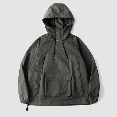 China Waterproof Custom Hooded Pullover Men's Street Wear Jacket Waterproof Anorak Jacket for sale