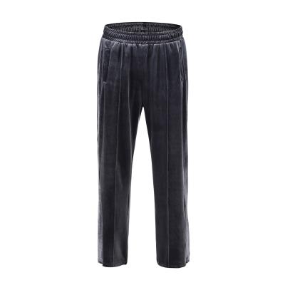 China 2021 Anti-wrinkle Plush Plush Hot-selling men's wide-leg straight-leg street casual men's velvet flared pants for sale