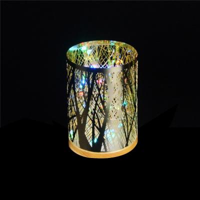 China Candlelight Romantic Custom Metal Laser Table Top Decor Hollow Lantern Night Lighting Multicolor Changing Led Sconce for Home or Holiday Room for sale