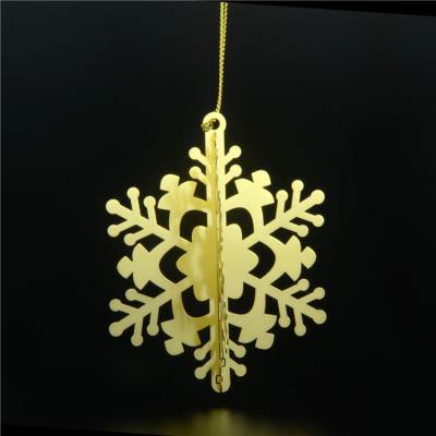 China Christamas Home Decoration Personalized Customization Metal Stainless Steel Snowflake Christmas Pendant Ornament for sale