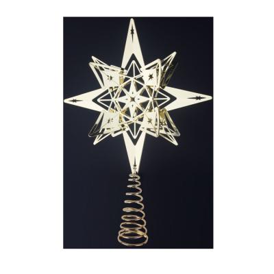 China Luxury Custom Metal Laser Cut Star Christmas Tree Topper For Christmas Tree Decoration Ornaments for sale