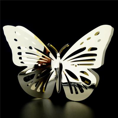 China Europe Home Decor Outdoor Decor Laser Cut Small Art Metal Butterfly Wall Decoration for sale