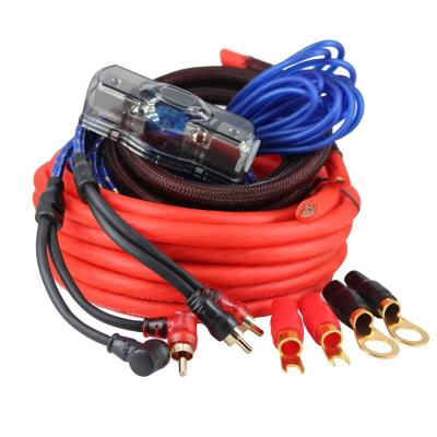 China Auto Cable Fuse Suit Car Accessories Car Speaker Installation Kit 4 Meter 100% Copper Subwoofer Audio Amplifier Woofer CC048 for sale