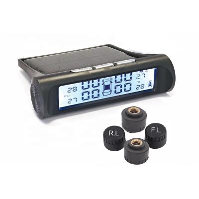 China Black/White Display Car TPMS Tire Pressure Monitoring System LCD Display Sensor PSI Unit Solar External Car and Truck TPMS ETP008 for sale