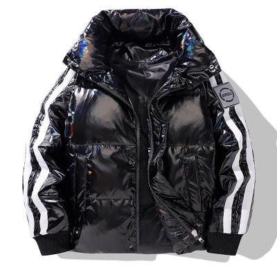 China Wholesale Outdoor Warm Black Light Winter Bubble Hooded Breath Windproof Duck Feather Custom Logo Nylon Filled Down Stripper Jackets For Men for sale