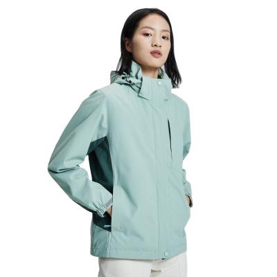 China Waterproof 3 in 1 Outdoor Jacket Light Green in White Logo Waterproof Windbreaker Jackets Plus Custom Size Mens Outerwear Jacket for sale