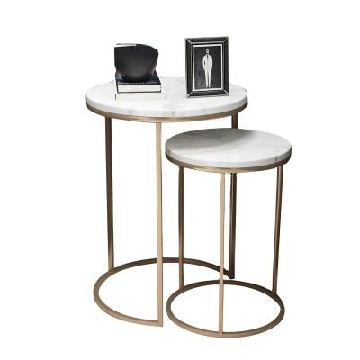 China Modern INS Nordic Minimalism Stretch Round Gold Metal Legs Stainless Steel Coffee Table Glass Top Marble Top Base Sets for sale