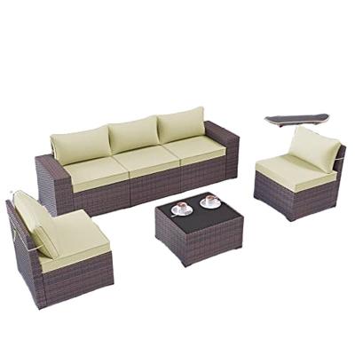 China Modern Furniture Set Outdoor Combination Sofa Have All Weather Sofa Conversation Set with Thickened Cushions for sale