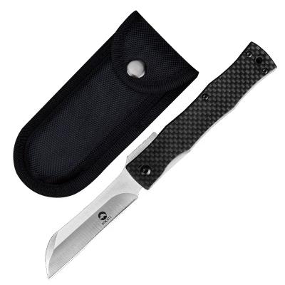 China Thumb Button Japanese Style EDC Higonokami Blade Carbon Fiber Handle Knives Survival Outdoor Pocket Knife for sale