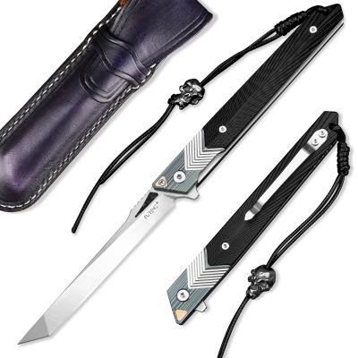 China Titanium Hunting Knives Outdoor Survival Non-variable Steel Tactical Folding Pocket Knife and 14C28N Blade Handle Group of Ten EDC Pocket Knife for sale