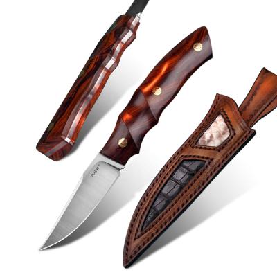 China 14C28N Handmade Steel Fixed Blade Non-variable Bowie Knives With Sheath Ironwood Handle Survival Outdoor Hunting Knife for sale