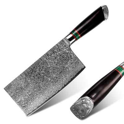 China Heavy Duty Sharp Stocked Damascus Steel Cutting Chopper Butcher Cleaver Knife for sale