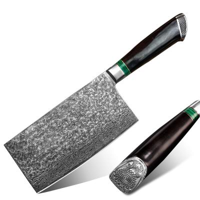 China Traditional Heavy Duty Chef Stocked Chinese Meat Chopper Damascus Cleaver Kitchen Knife for sale