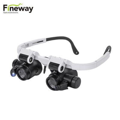 China Main Port FW9892H-1 Binoculars Watch Free Led Magnifier 8X 23X Eye Clamp Clock Repair Tools Magnifier From Manufacturers for sale