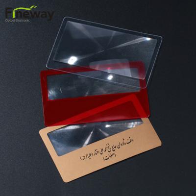 China FW-027 Portable Promotional Gifts 85X55MM Name Card Size PVC 3X Magnifier For OEM Business Brand for sale