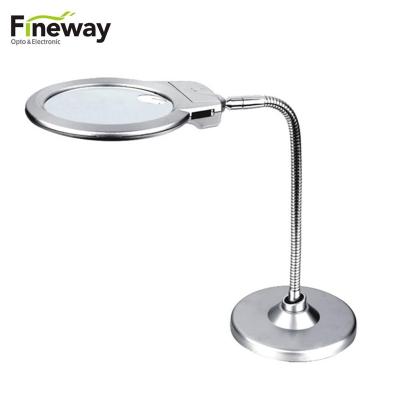 China 130MM bigger len the big Len Led Illuminated Desktop Magnifying glass lamp of FW4B-7 130MM for sale