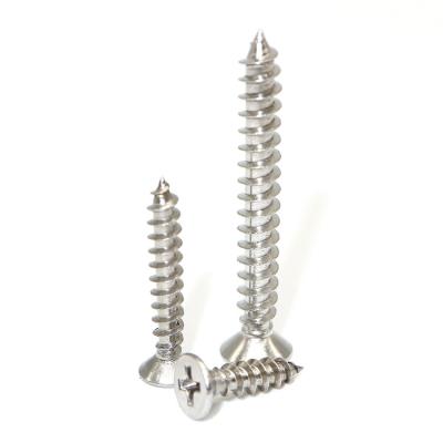 China Round 304 Stainless Steel M4 Countersunk Head Cross Tapping Furniture M3 Screw M5 Head Screw M6 Bolt Flat Screws for sale