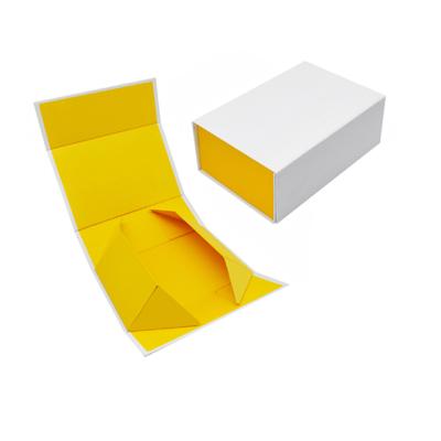 China Recycled Materials Luxury Yellow Paper Shaped Gift Box Rigid Foldable Custom Printing Cardboard Magnetic Paper Gift Box for sale