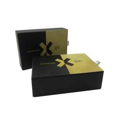 China Recycled Materials Customized Black Matt Rigid Cardboard Paper Gift Packaging Box for sale