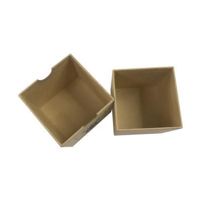 China Recycled Materials Brown Kraft Paper Box Packaging Disposable Handmade Bottom With Lid for sale