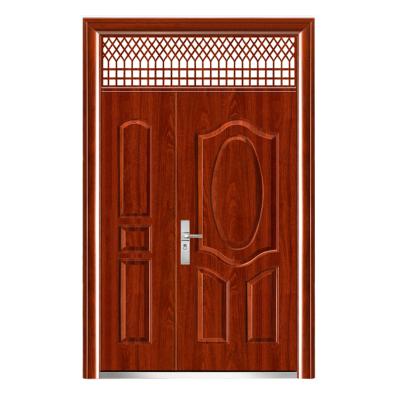 China Factory Wholesale Traditional Gemini Iron Main Door Grill Designs Steel Door for sale