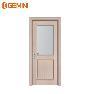 China Swing half-frosted glass pvc coated wooden door bathroom door design for sale