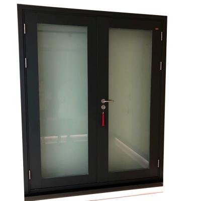 China 2 Hour Traditional Fire Rated Steel Door , Double Leaf Fire Door With Glass for sale