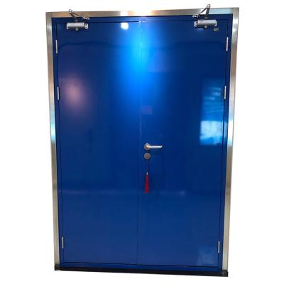 China Traditional Galvanized Steel Fire Rated Door For Hotel School Apartment Double Swing for sale