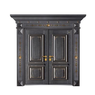 China Modern luxury design exterior steel front double door for villa for sale