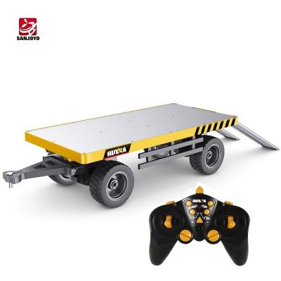 China RC Hobby Huina 1/10 Scale Alloy Flatbed Transport Steel Flatbed Reload Trailer Engineering Car Flatbed Model Children Toys for sale