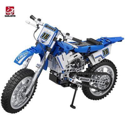 China Cross-country Building Toy Technology Series Creative Small Particle Building Block Motorcycle Model Toy Car For Children Gift for sale