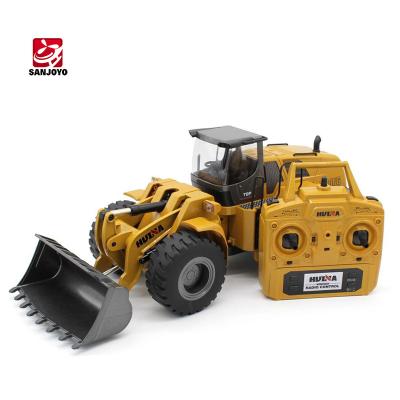 China RC Hobby Huina 1583 583 1:14 2.4Ghz 10 Channel Simulation RC Remote Control Bulldozer Toy Metal Truck For Kids for sale