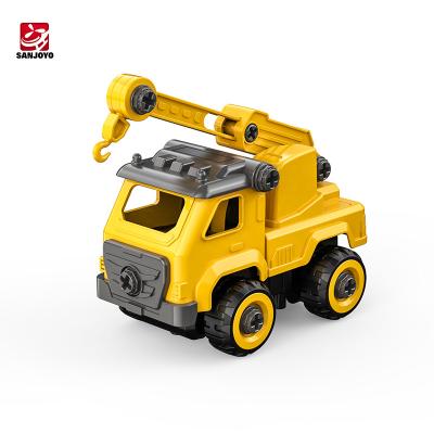 China RC Model 2021 1:26 E754-003 DIY Assembly Take Apart Toys RC Crane With Electric Drill For Kids for sale