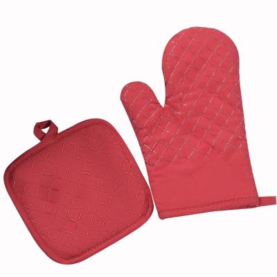 China Printed Heat Insulation Microwave Oven Gloves Baking Anti-hot Silicone Oven Gloves for sale