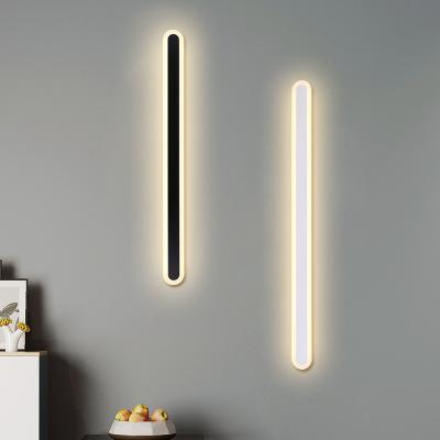 China Lighting Works Strip Wall Light Living Room Sofa Side Background Stair Aisle Bedroom Bedside Nordic Minimalist Wall Lamp for sale