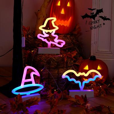 China Residential Halloween Led Modeling Lights INS Night Light Bar Night Decoration Candy Bat Letters Bedroom Room Neon Lights for sale