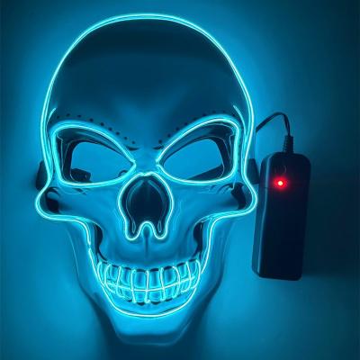 China Halloween Eco-Friendly Form LED Cool Light Glow Party Cosplay Costume Props Halloween Scary Men's Horror Glowing Mask for sale