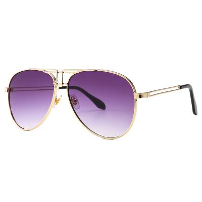 China Oversized Four Leg Bridge Double Gradient Steampunk Frog Pilot Style Sunglasses 2020 Luxury for sale