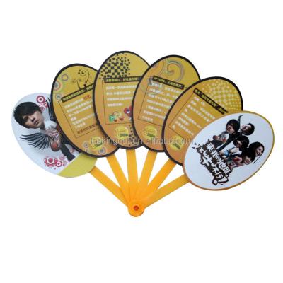 China 6 Generic Custom Foldable Plastic Ribs Advertising Plastic Hand Fan for sale