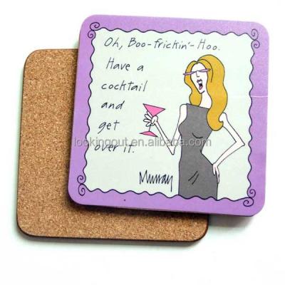 China Quality Sustainable Print Customized Products Promotional Coasters Cork for sale