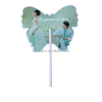 China Generic Promotional Give Away Logo Printing Butterfly Hand Fans for sale