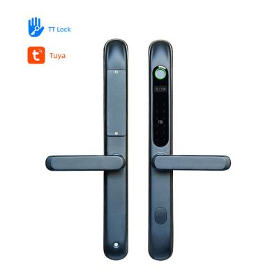 China Stainless Steel TTlock Smart Lock Aluminium Door Sliding Lock For Slim Door for sale