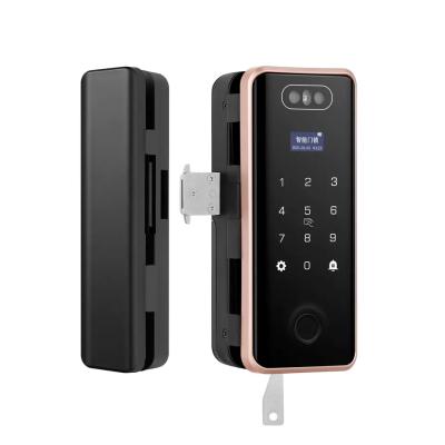 China 250 Groups Aluminum Alloy Smart Camera Door Lock Red Bronze Fingerprint Semiconductor Tech for sale