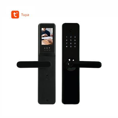 China Wifi Tuya App Unlock Digital Smart Door Lock With Camera Fingerprint Password Te koop