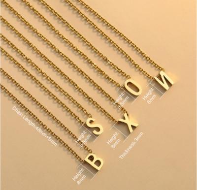 China Custom Europe and America 2023 Letter 18k Gold Plated Stainless Steel Necklace for sale